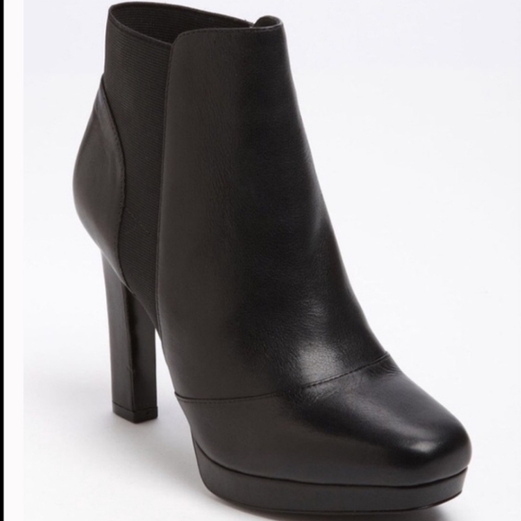 Via Spiga Toccarra black leather platform booties size 8 - Picture 2 of 11